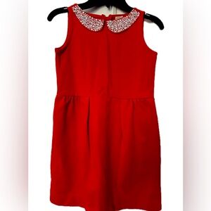 J Crew size 8 girls dress Peter Pan rhinestones. Zipper back.